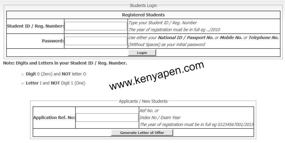 mount kenya university student portal login www studentportal mku ac ke kenyapen kenyapen